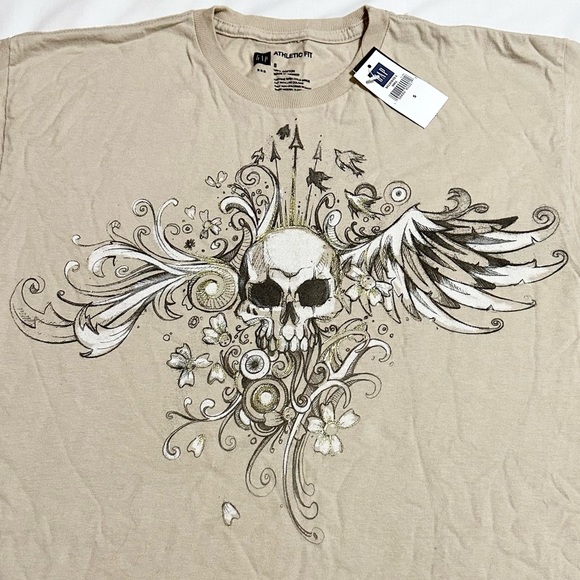 Gap Men’s Athletic Fit Short Sleeve Graphic Crew Neck T-shirt w/Skull Design - S - Picture 4 of 11